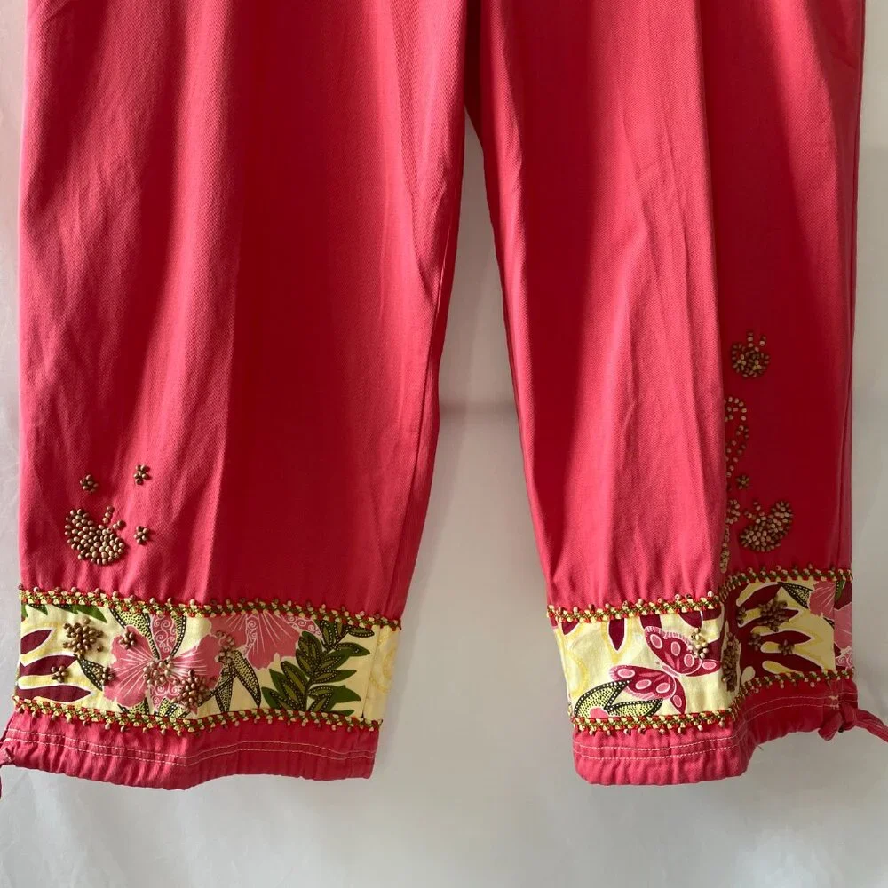 NWT Ca. Sual By Ca Sport Womens Coral High Rise Stretch Capri Pant Size 2X - Picture 3 of 9